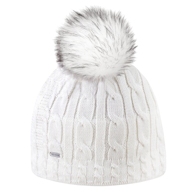 Kama knitted hat (pom-pom) A121 Merino - ladies white - 1 piece