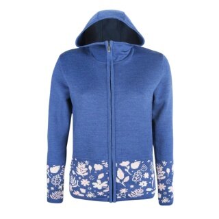 Kama Hooded Sweatshirt 5049 Full Zip (Merino Wool Blend, Warm) Denim Blue Ladies