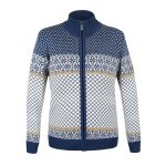 Kama Sweater Pullover 5060 Full Zip (Merino wool, windproof, breathable) blue/white ladies