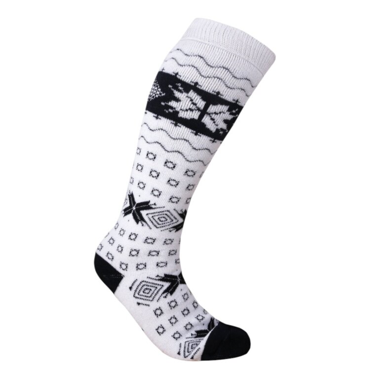 Kama Knee Socks Knitted Merino F08 (Merino Wool Blend) white/black - 1 Pair