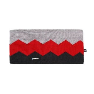 Kama Headband C79 (Merino Wool) - graphite grey/red/grey - 1 piece