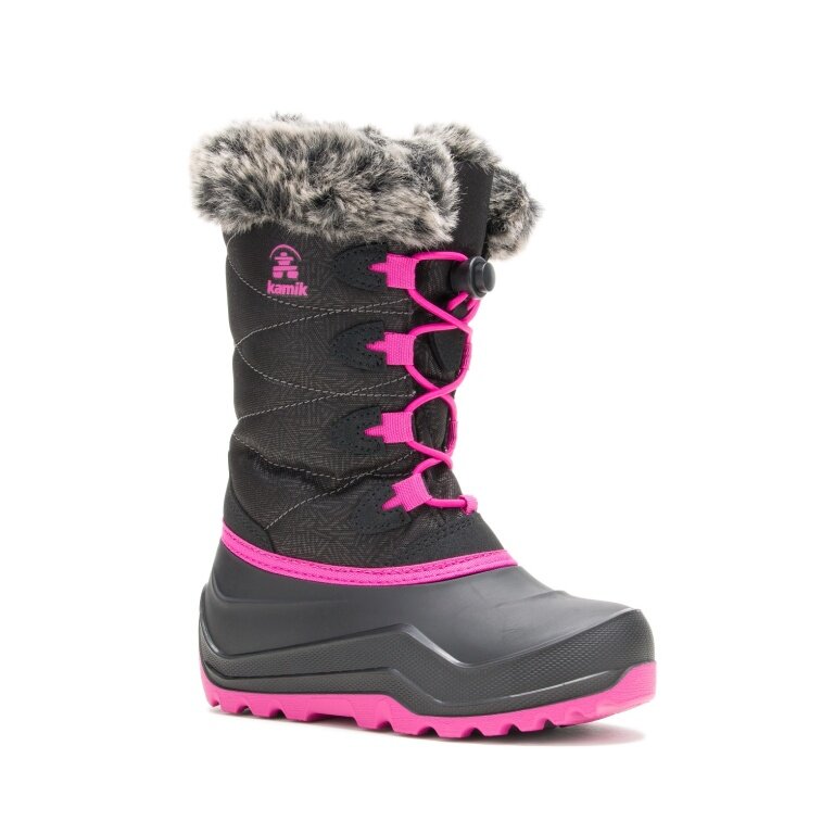 Kamik Winter Boots Snowangel - Made in Canada, waterproof - black/pink girls