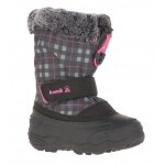 Kamik Winter Shoes Mini (seam-sealed nylon, faux fur snow collar, water-repellent) black/pink toddlers