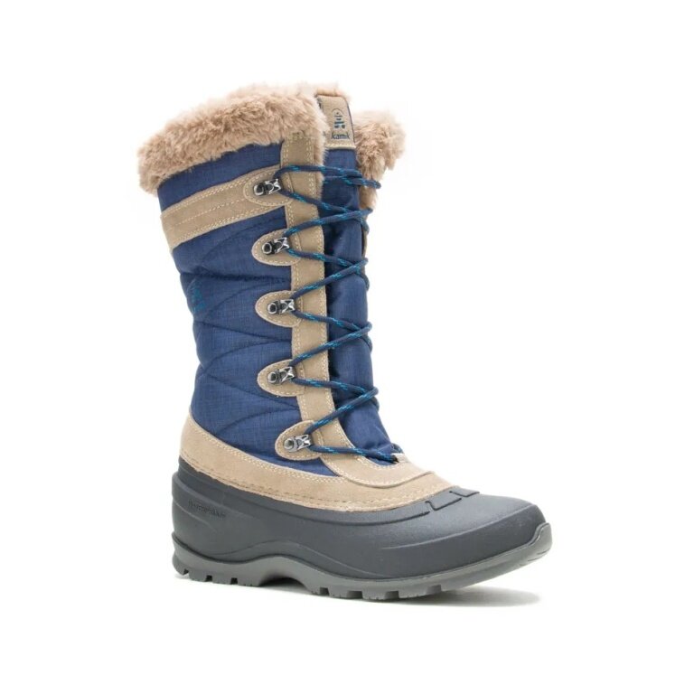 Kamik Winter Boots Snovalley 4 (Suede, Waterproof) Navy Blue/Brown Women