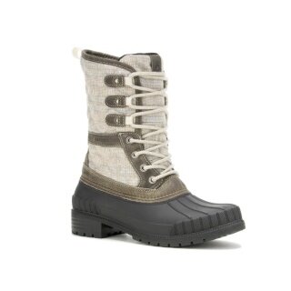 Kamik Winter Boots Sienna 3 (Leather, Waterproof, Made in Canada) Light Grey Women