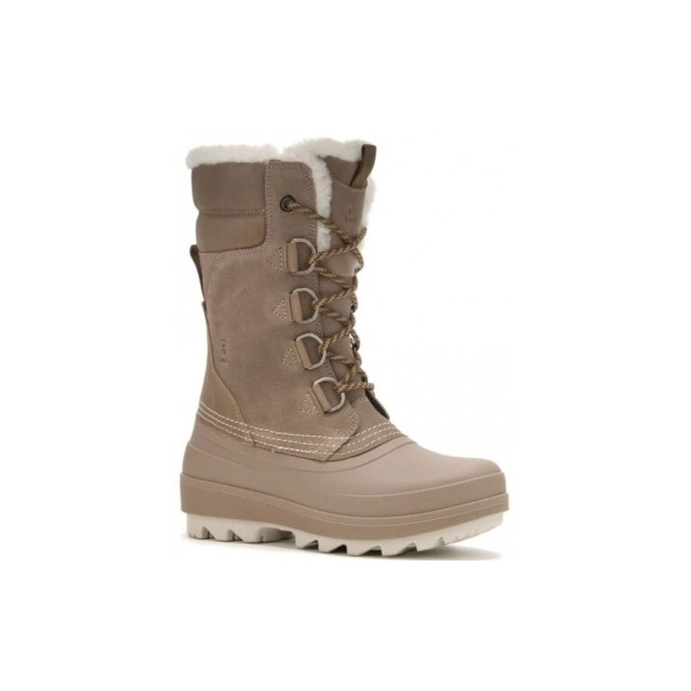 Kamik Winter Boots Lauren (Leather, Waterproof) - Made in Canada - Fossil Brown Women