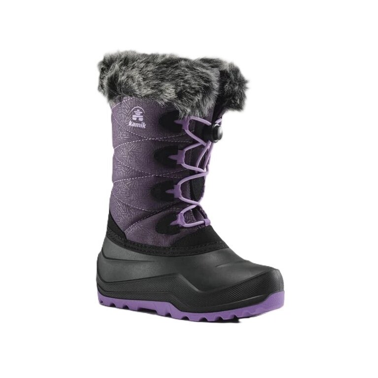Kamik Winter Boots Snowangel - Made in Canada, waterproof - purple/black girls