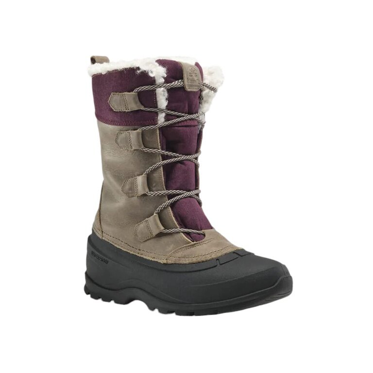 Kamik Winter Boots Snowgem (Leather, Nylon, Waterproof) Brown/Purple Ladies