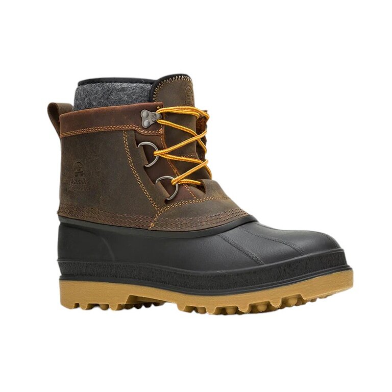 Kamik Winter Boots William LO (Leather, Waterproof) Dark Brown/Black Men's