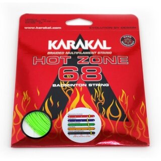 Karakal Badminton String Hot Zone 68 Green 10m Set