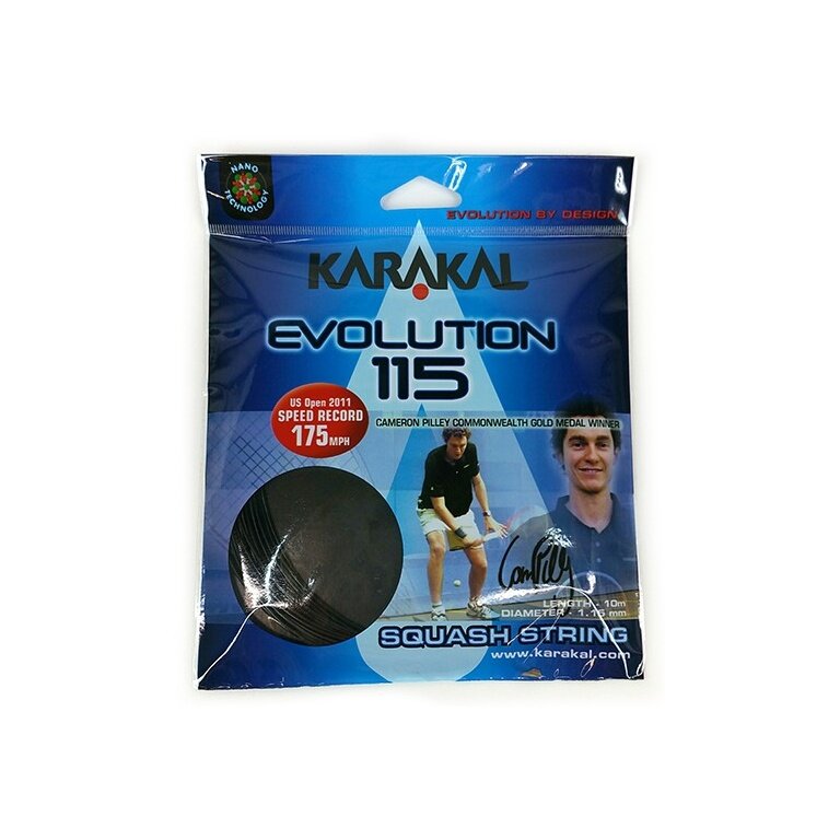 Karakal Squash String Evolution 115 black 10m Set
