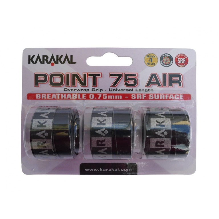 Karakal Overgrip Point Air 0.75mm black 3 pack
