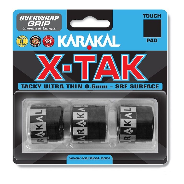 Karakal Overgrip X-Tak 0.6mm black 3 pack