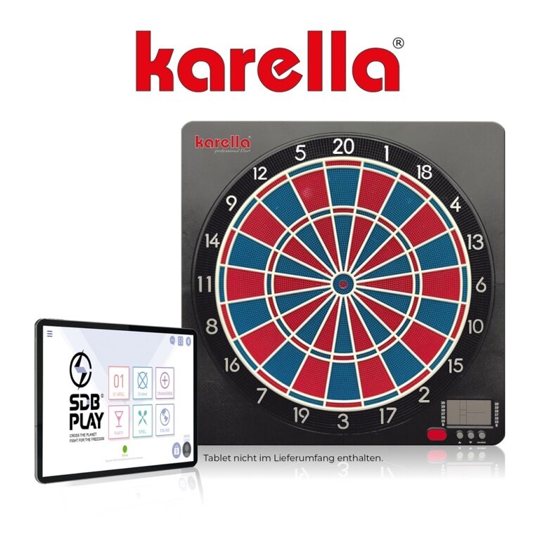Karella Dartboard Dart Machine CB-Smart - Electronic Dartboard for 8 Players, including 6 Darts, 37 Games, 174 Game Variants