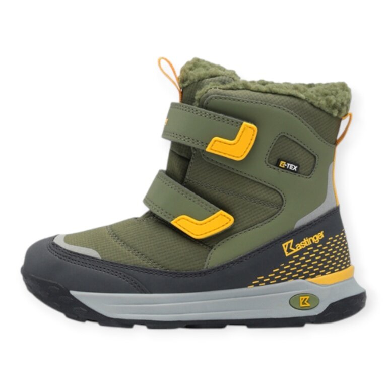 Kastinger Winter Boots UT-Arctica MID V KTX (waterproof, warm inner lining) olive green/yellow children (size 32-35)