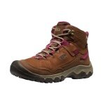 Keen Targhee IV Mid WP Hiking Shoes (Nubuck Leather, Waterproof) brown/pink ladies
