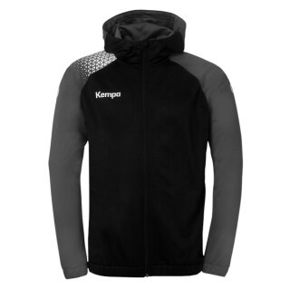 Kempa Hooded Jacket Ambition 28 (Full-Zip, 100% Polyester) black/grey Men's