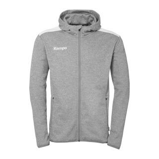 Kempa Hooded Jacket Emotion 27 Full-Zip (comfortable wearing experience) grey/white Men's