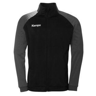 Kempa Training Jacket Poly Ambition 28 (Full-Zip, 100% Polyester) black/grey men's