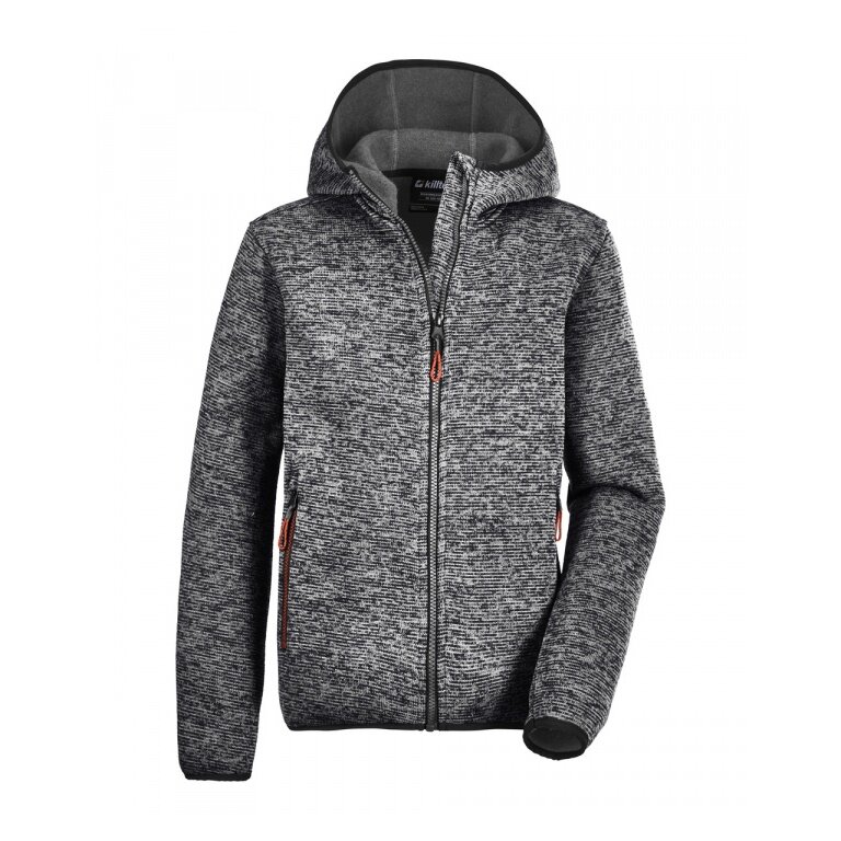 Killtec Knitted Fleece Jacket with Hood (warm, cosy) anthracite grey Kids