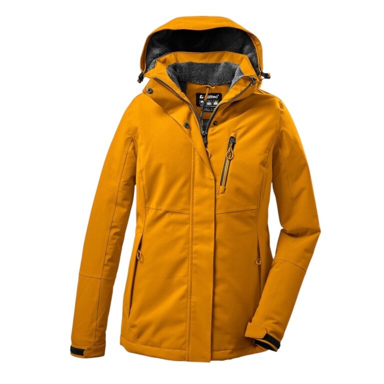 Killtec Winter Jacket KOW 140 with Hood (waterproof and windproof) dark yellow ladies