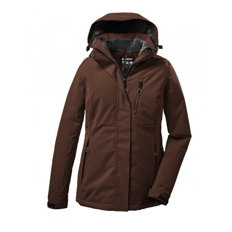 Killtec Winter Jacket KOW 140 with Hood (waterproof and windproof) cappuccino brown Ladies