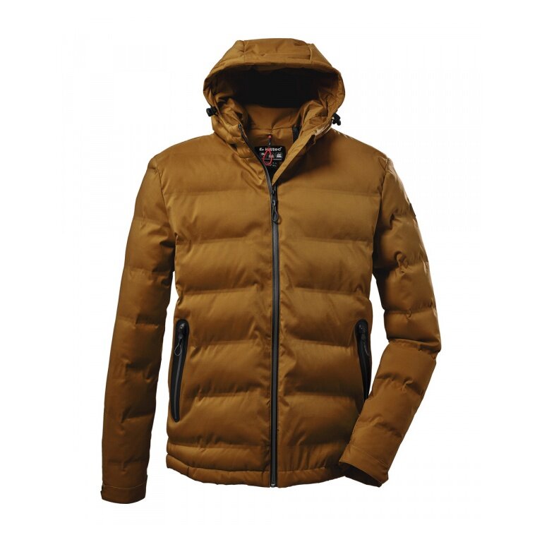 Killtec Quilted Jacket Kow 151 with Hood - water and wind resistant - curry yellow Men