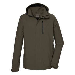 Killtec transitional jacket/functional jacket KOS 52 with hood (waterproof, windproof) dark olive men's
