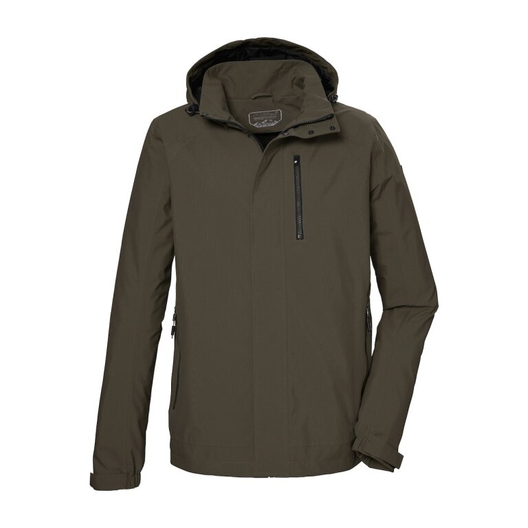 Killtec transitional jacket/functional jacket KOS 52 with hood (waterproof, windproof) dark olive men's