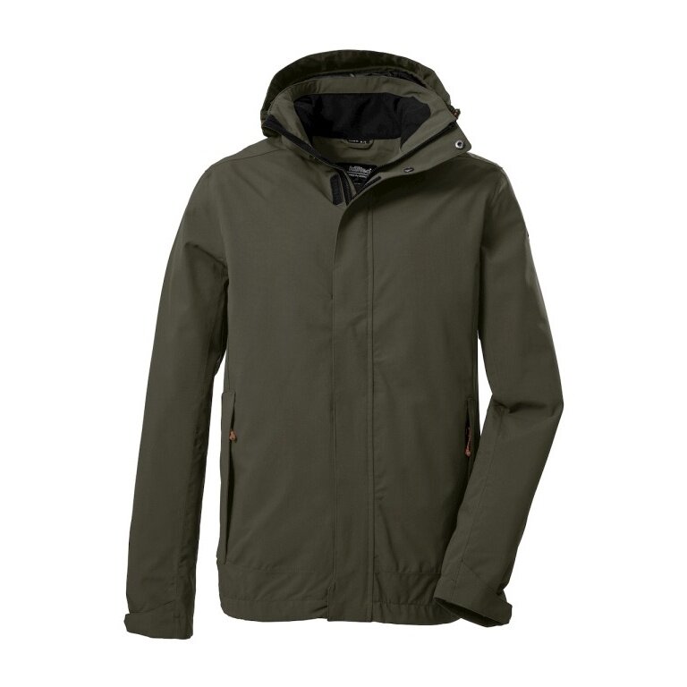 Killtec Functional Jacket KOS 87 with detachable hood (waterproof, windproof) dark olive green Men