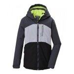 Killtec Functional Jacket KOW 172 (with hood, windproof, waterproof) steel grey/black boys