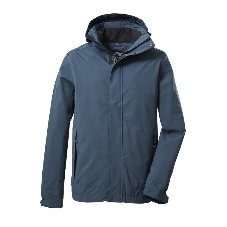 Killtec functional jacket KOS 87 with detachable hood (waterproof, windproof) steel blue men's