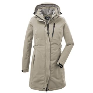 Killtec winter coat with detachable hood (waterproof and windproof, parka) light taupe ladies