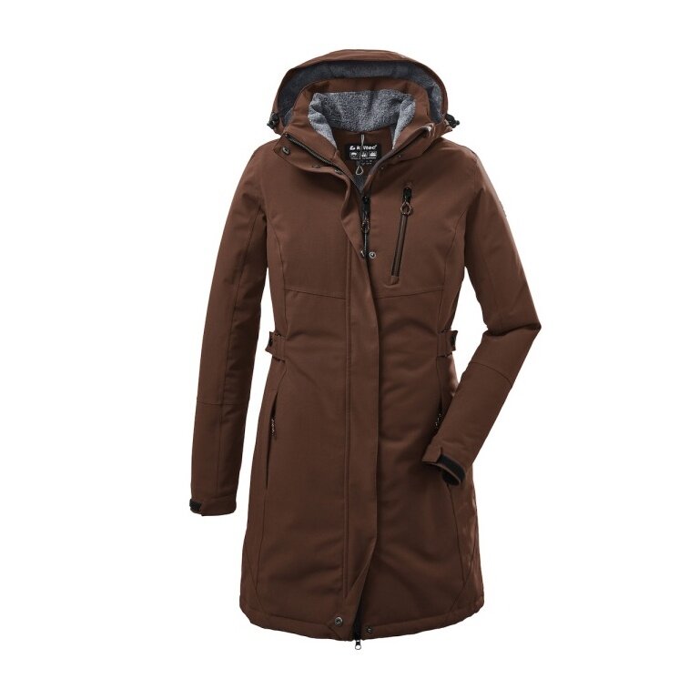 Killtec winter coat with detachable hood (waterproof and windproof, parka) cappuccino brown ladies
