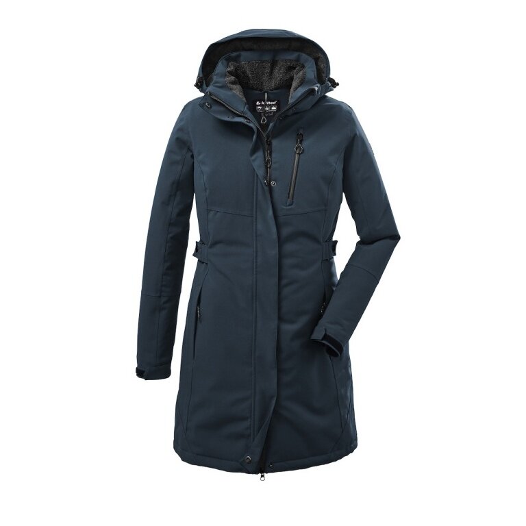 Killtec winter coat with detachable hood (waterproof and windproof, parka) light petrol ladies