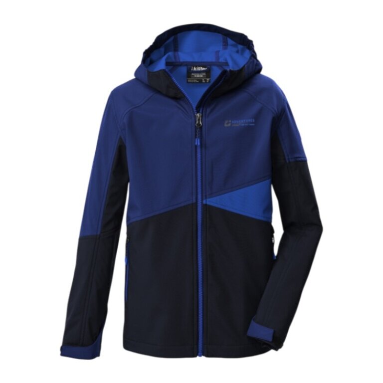 Killtec Softshell Jacket KOS 142 (with hood, windproof) dark blue boys