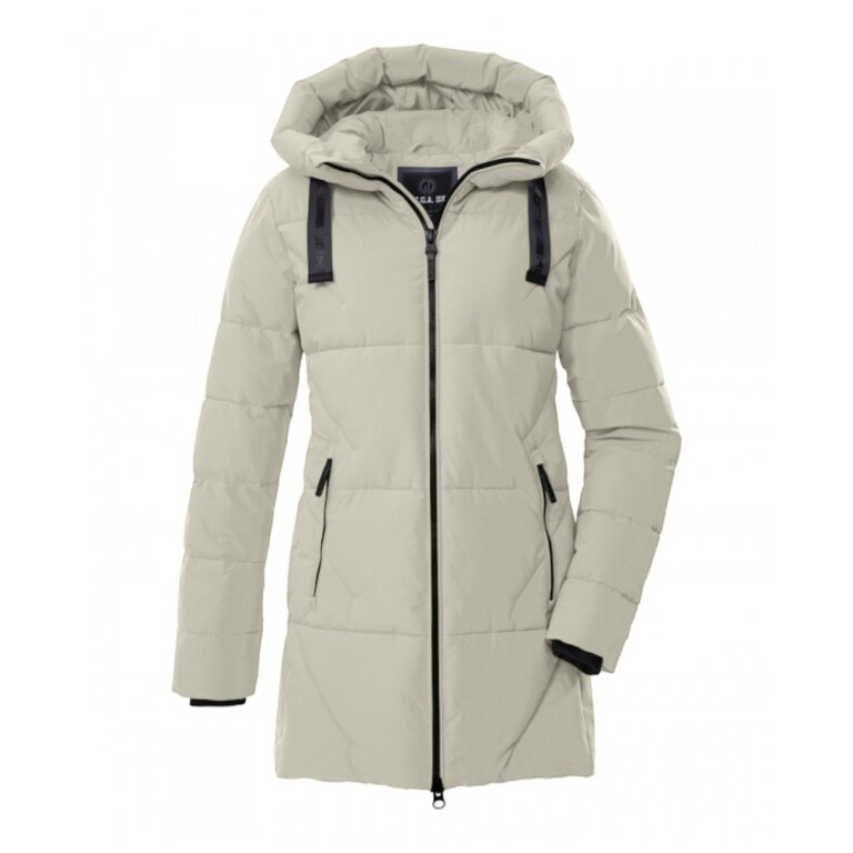 Killtec Winter Quilted Parka GW 30 with Hood (breathable, windproof) champagne Ladies