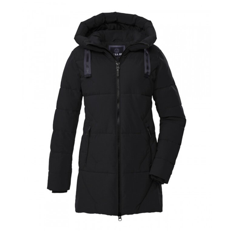 Killtec Winter Quilted Parka GW 30 with Hood (breathable, windproof) black ladies