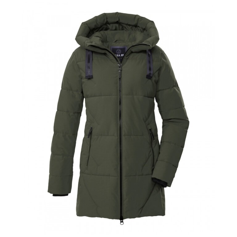 Killtec Winter Quilted Parka GW 30 with Hood (breathable, windproof) olive green ladies