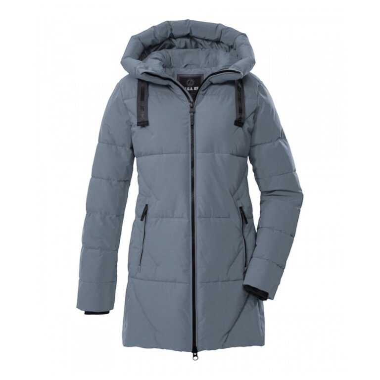 Killtec Winter Quilted Parka GW 30 with Hood (breathable, windproof) ocean blue Ladies