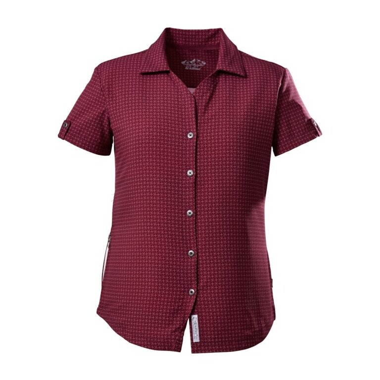Killtec hiking blouse short sleeve KOS 77 (4-way stretch, quick-drying) dark red women