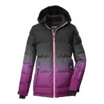Killtec Winter Quilted Jacket KSW 330 in Down Look (Ski Jacket, Snow Skirt, Windproof) Grey/Raspberry Pink Girls