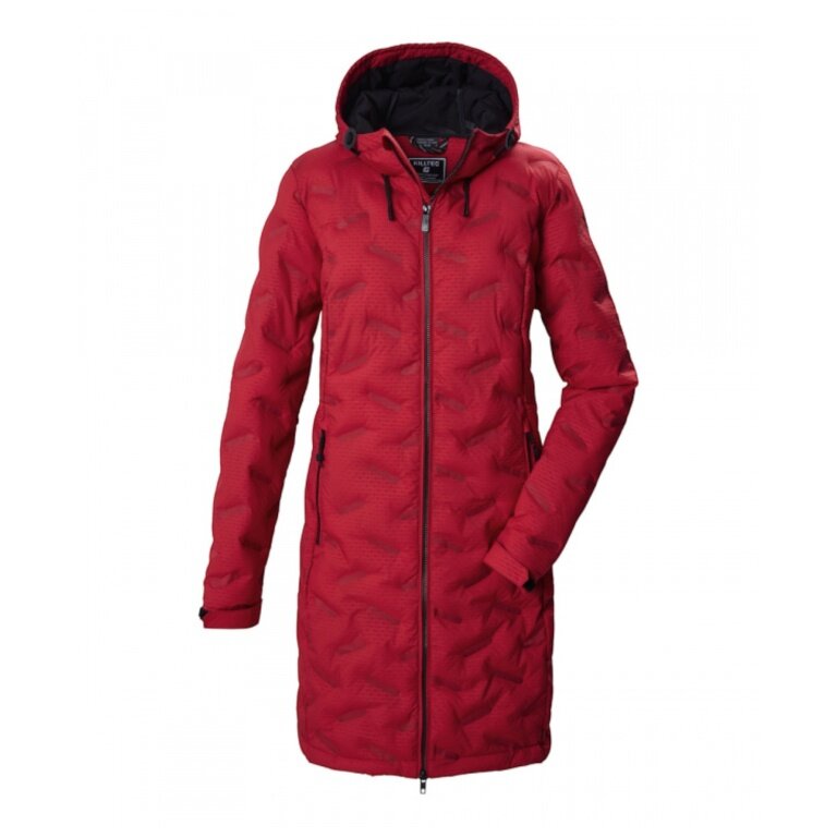 Killtec Winter Quilted Parka with Hood (Windproof) Dark Red Ladies