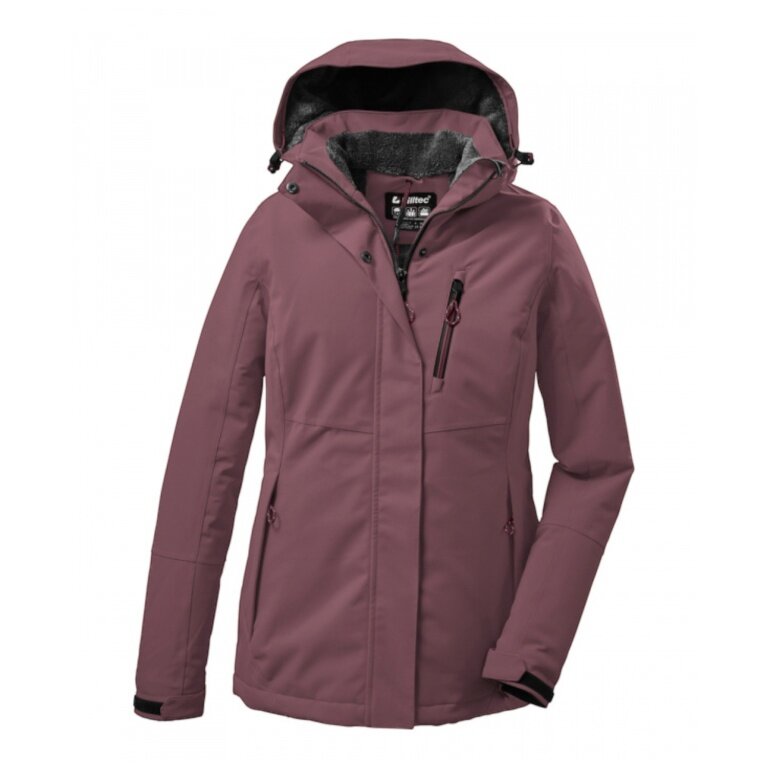 Killtec Winter Jacket KOW 140 with Hood (waterproof and windproof) dark pink ladies