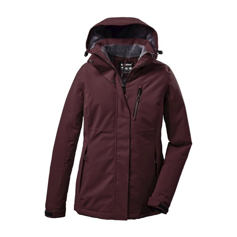 Killtec Winter Jacket KOW 140 with Hood (waterproof and windproof) burgundy Women