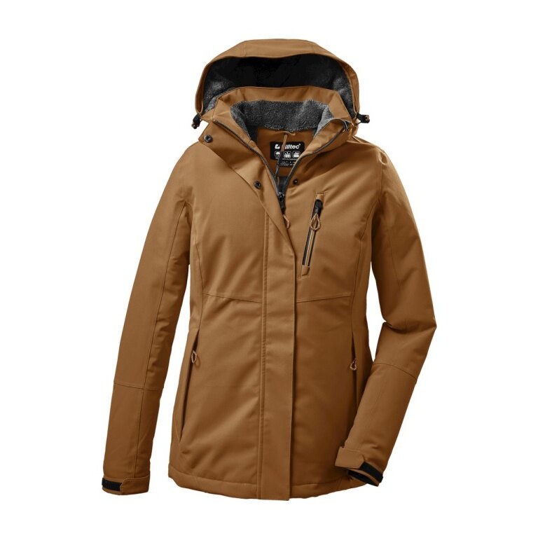 Killtec Winter Jacket KOW 140 with Hood (waterproof and windproof) caramel brown Women