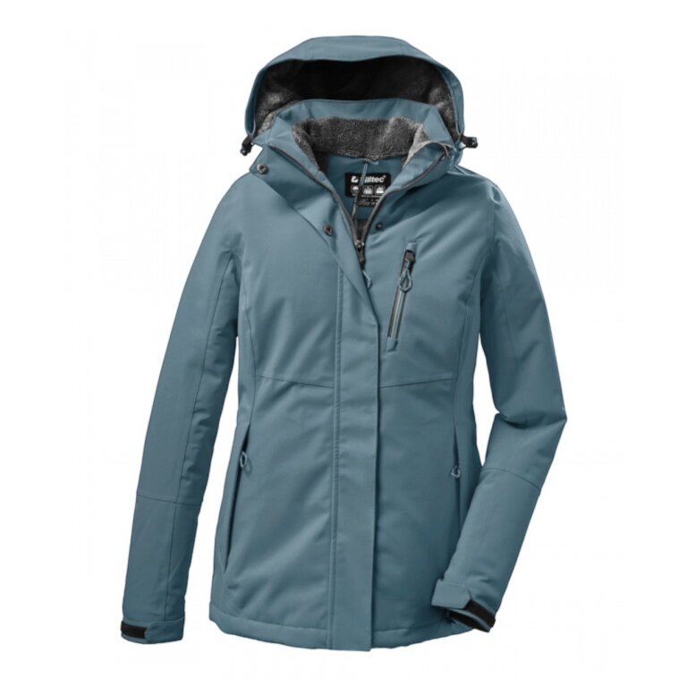 Killtec Winter Jacket KOW 140 with Hood (waterproof and windproof) steel blue ladies