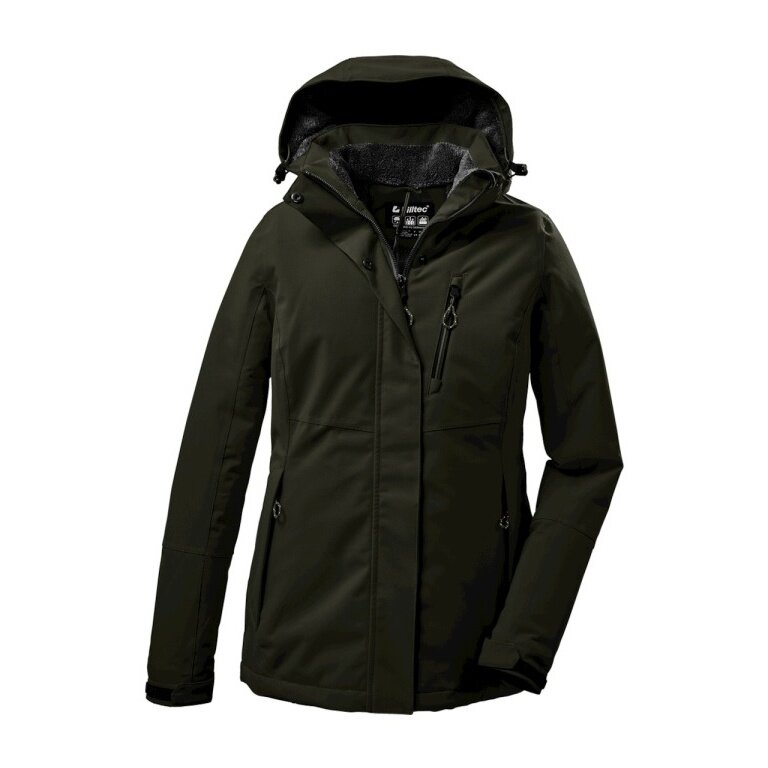 Killtec Winter Jacket KOW 140 with Hood (waterproof and windproof) olive green Women