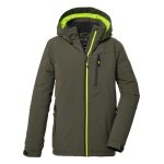 Killtec Winter Jacket KOW 159 with Hood (Functional Jacket, Wind and Waterproof) Olive Green Boys