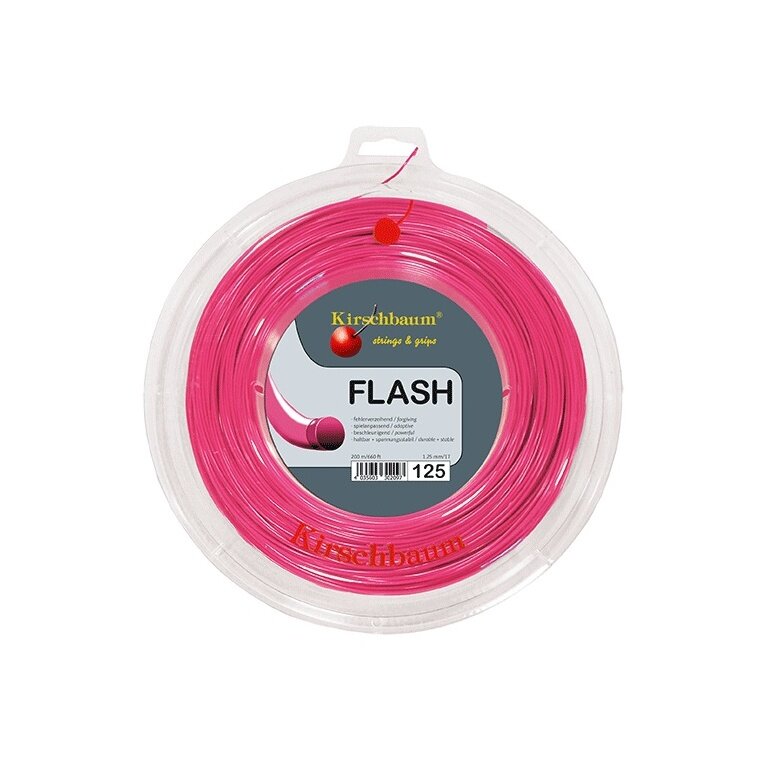 Kirschbaum Tennis String Flash (Durability+Power) pink 200m Roll